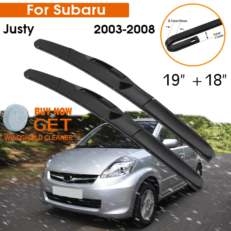 

Car Wiper For Subaru Justy 2003-2008 Windshield Rubber Silicon Refill Front Window Wiper Blades 19"+18" LHD RHD Auto Accessories