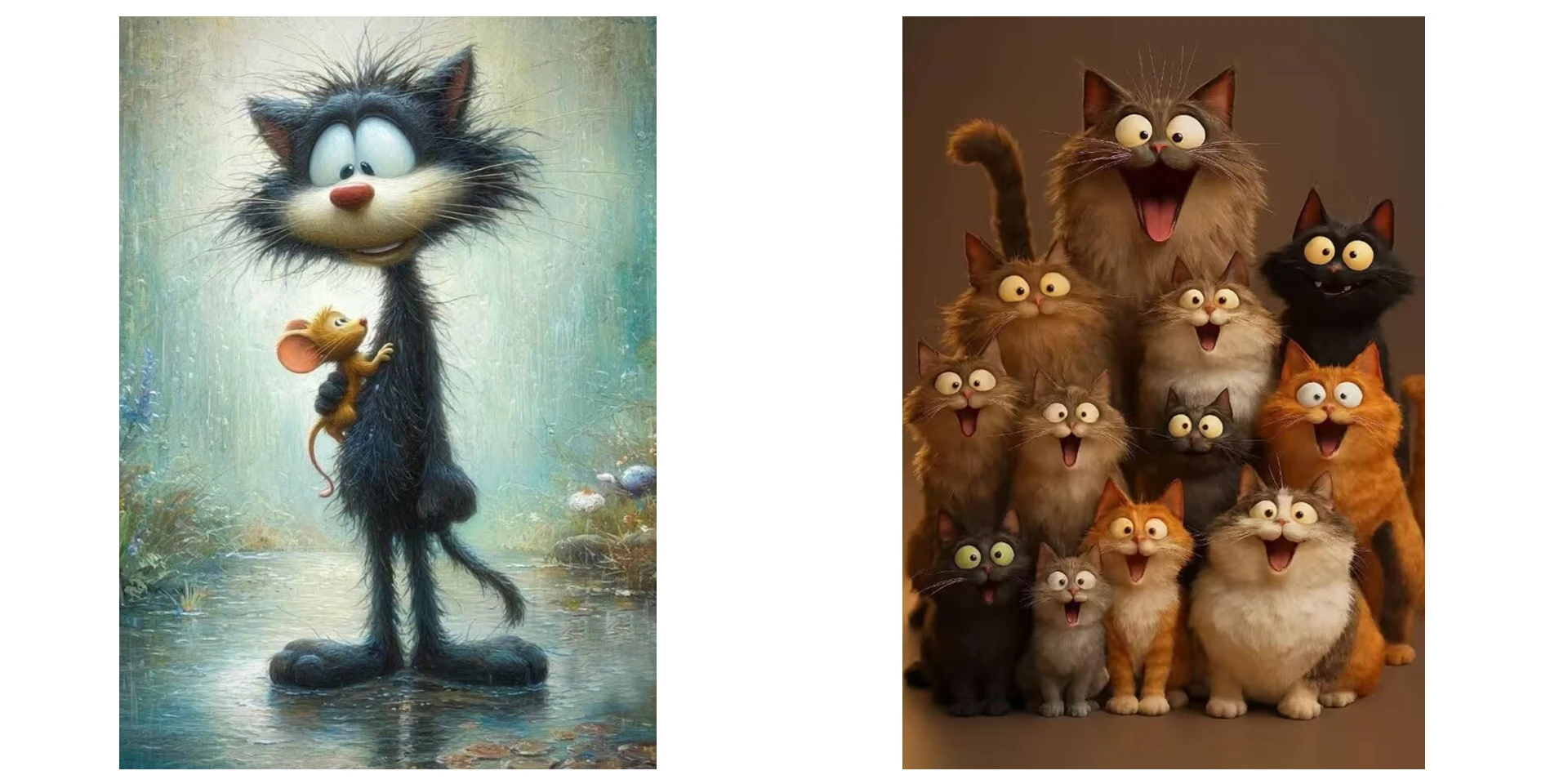 

Милый мультяшный кот с большими глазами, 5D DIY набор для алмазной вышивки (квадратные и круглые стразы), мозаика, декор для дома, подарок, без рамки