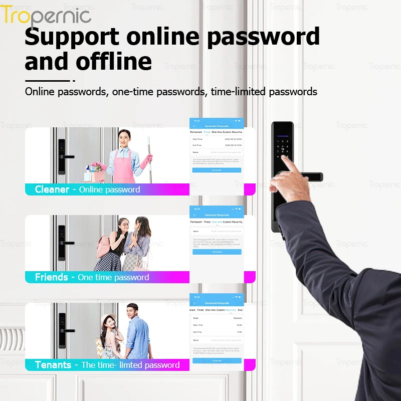 Imagem -05 - Ttlok-remote Digital Electronic Smart Door Lock Impressão Digital ic Card Chave de Senha Desbloqueio com Campainha Security Lock App