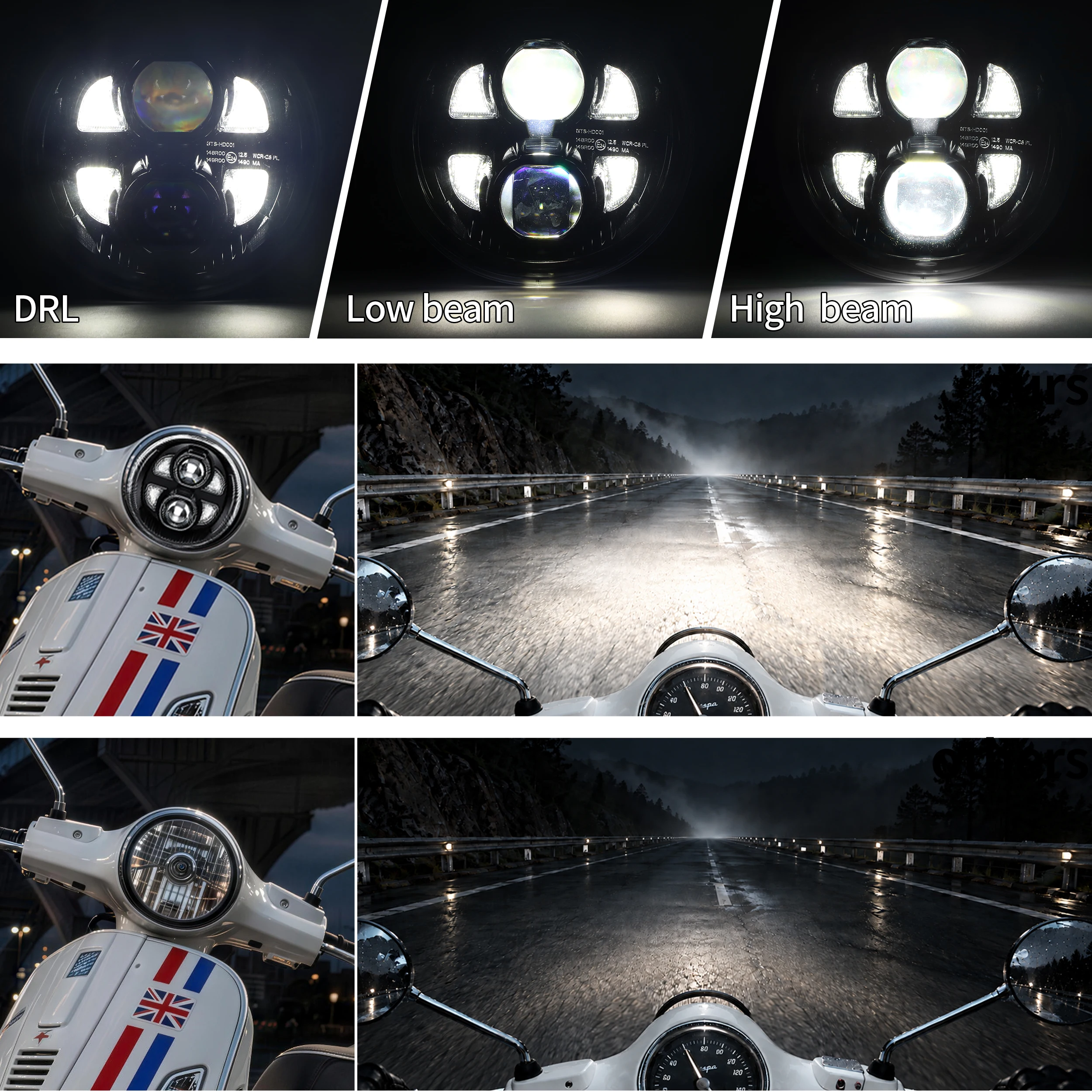 Super Bright Led Headlights For Vespa GTS300 GTS250 GTS 300 250 GT 125 200 2009-2018 Front Headlamp Part Motorcycle Accessories