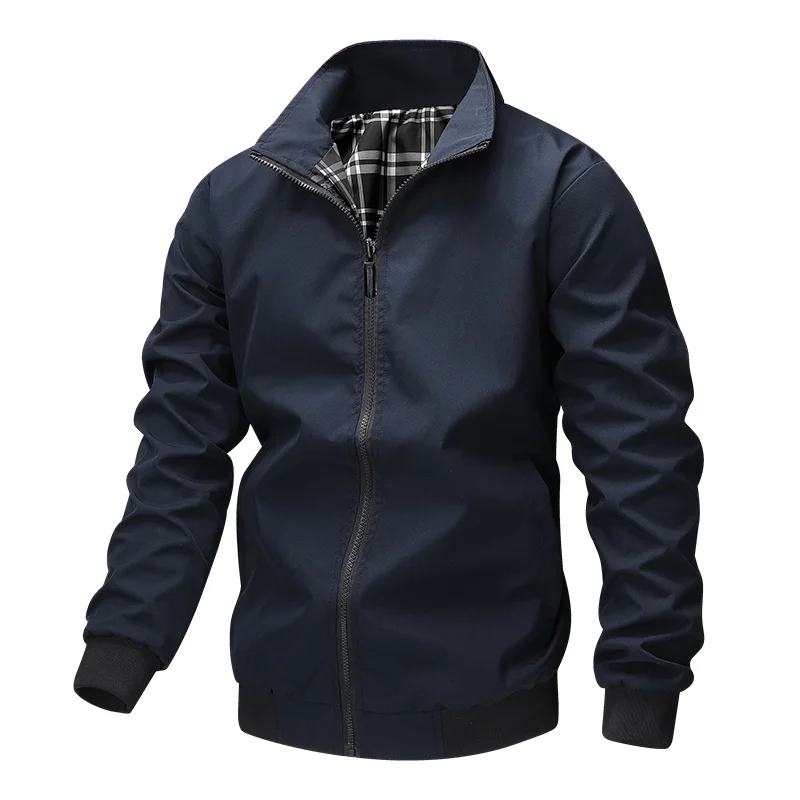 

Men's Solid Color Zipper Pocket Long-sleeved Cardigan Jacket Top