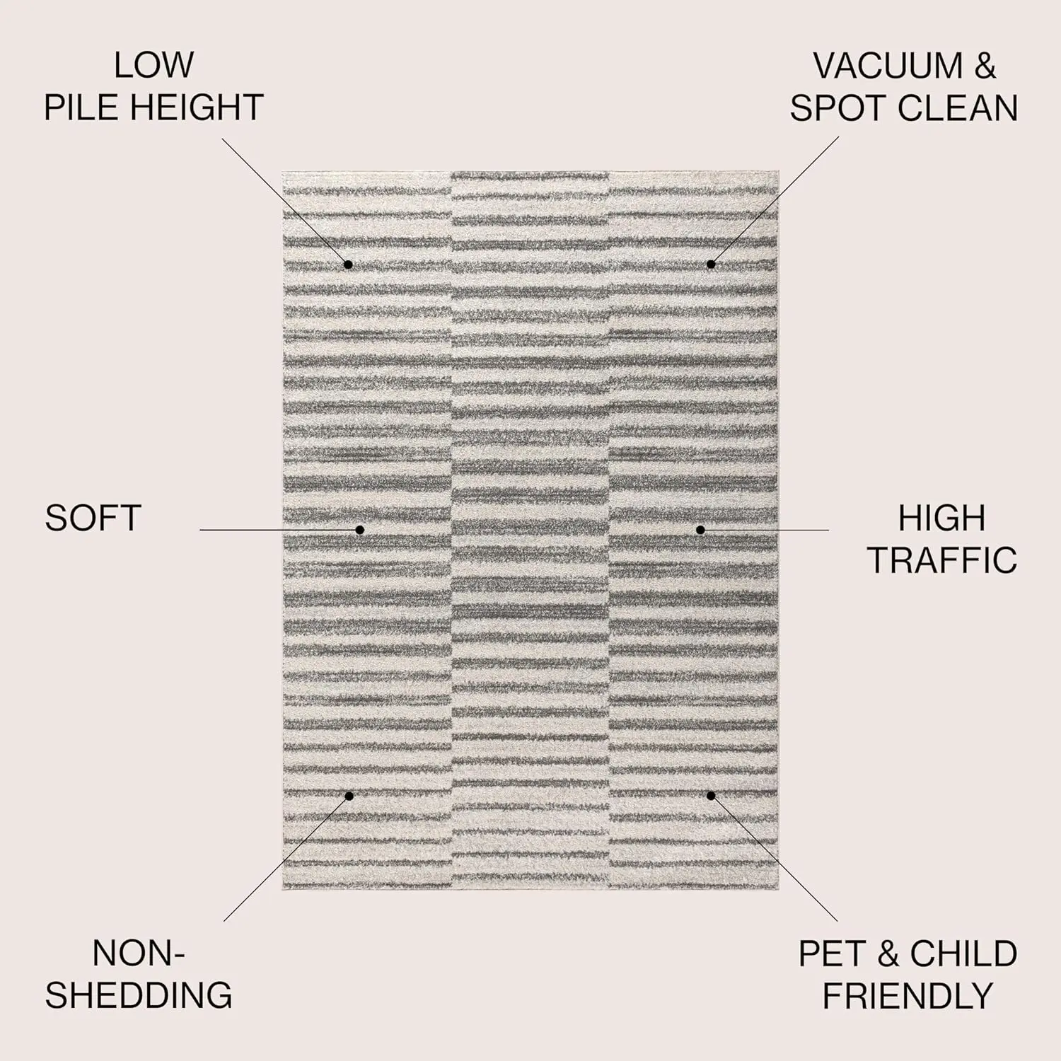 

Jonathan Y Moh204A-5 Lyla Offset Stripe Indoor Farmhouse Area-Rug Bohemian Minimalistic Striped Easy-Cleaning Bedroom Kitchen