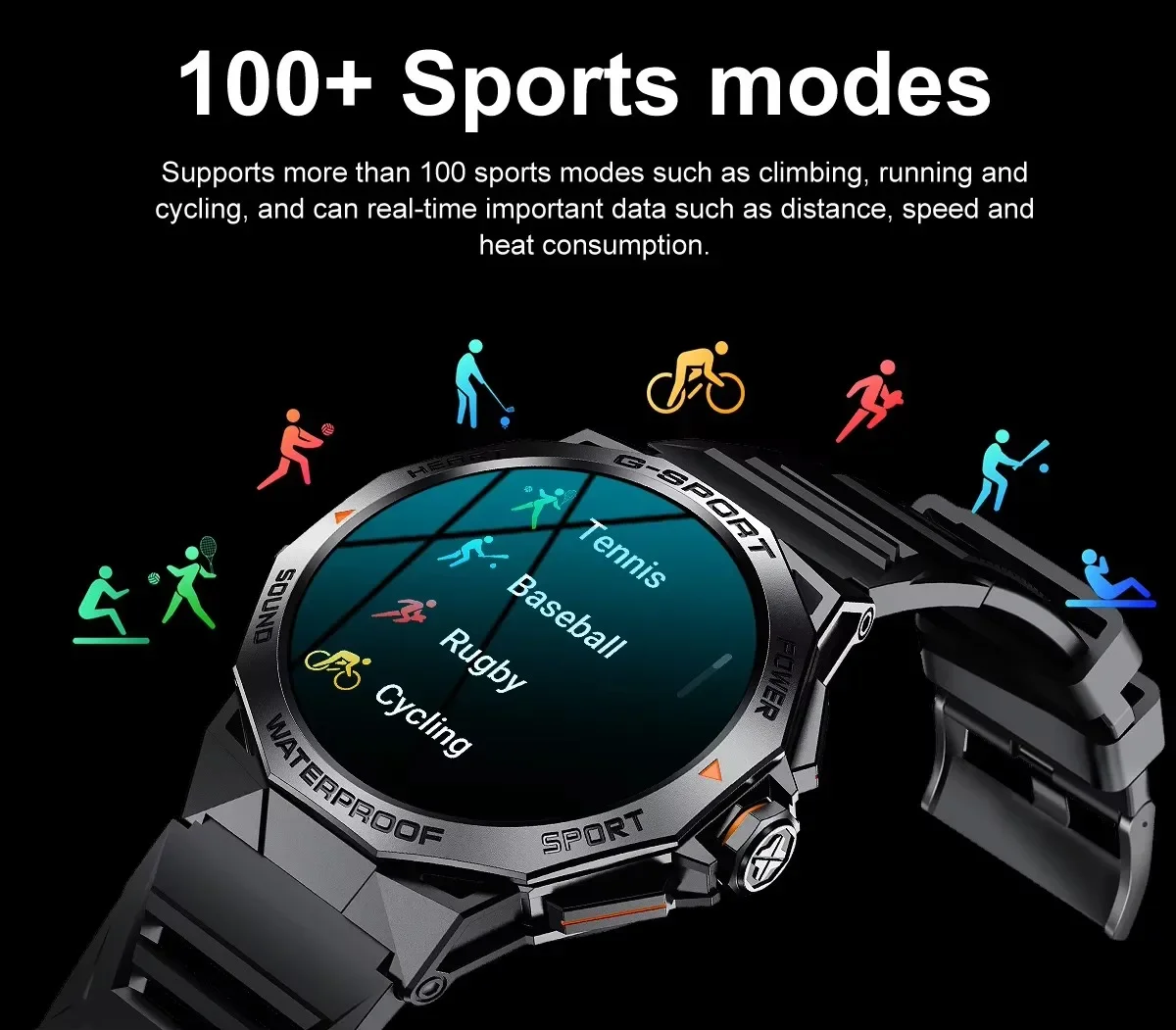 Smart Watch Men 1.43”AMOLED Sport Fitness Tracker Heart Rate Blood Pressure Monitor Sleep Quality Analysis IP68 Waterproof Watch