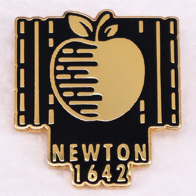 Sir Isaac Newton 1642 apple Enamel Pin Famous people badge denim jackets clothing brooch jewelry Decorate