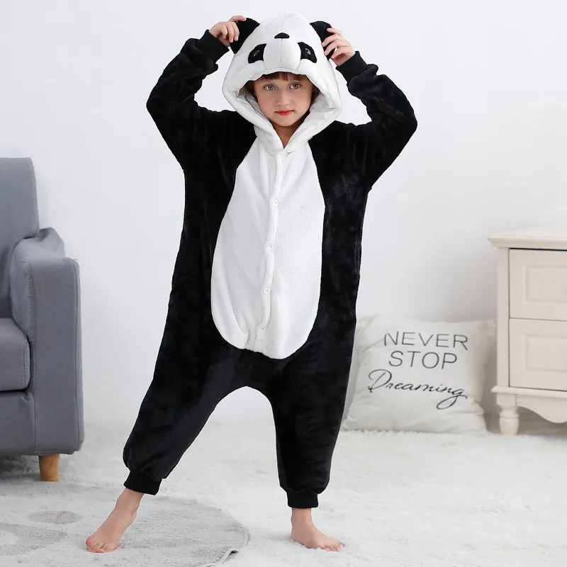 Halloween Flannel Children Blanket Sleepers Costume Hooded Winter Clothes Jumpsuit Sleepwear Pajamas For Boys Girl 3-12T