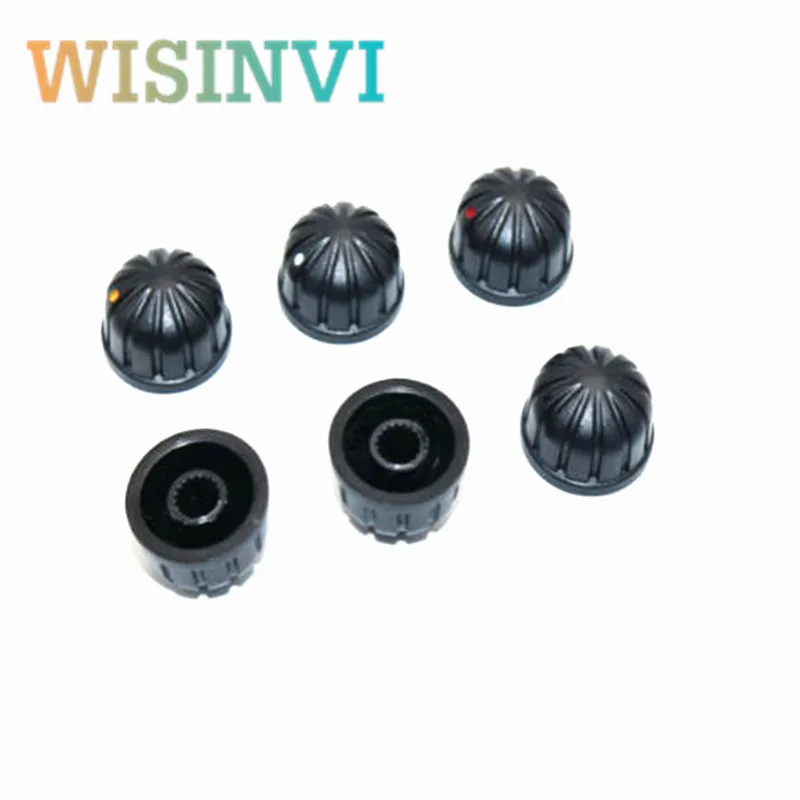 10pcs Plastic Ball‑Style Potentiometer Knob 19.3x12.5mm 6mm knurled Shaft Volume Adjust Knob Cap for Audio Amplifier