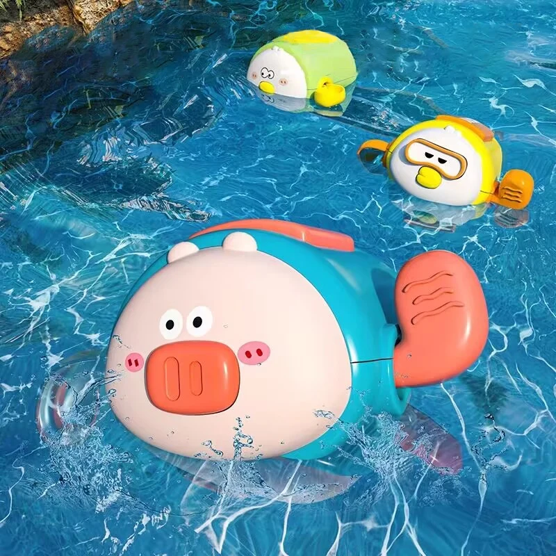 

Baby Shower Clockwork Cute Animal Swimming Pig When Baby Bath In Bathroom Baby Water Toy Kids Clockwork Bath Toys Bathroom Toys