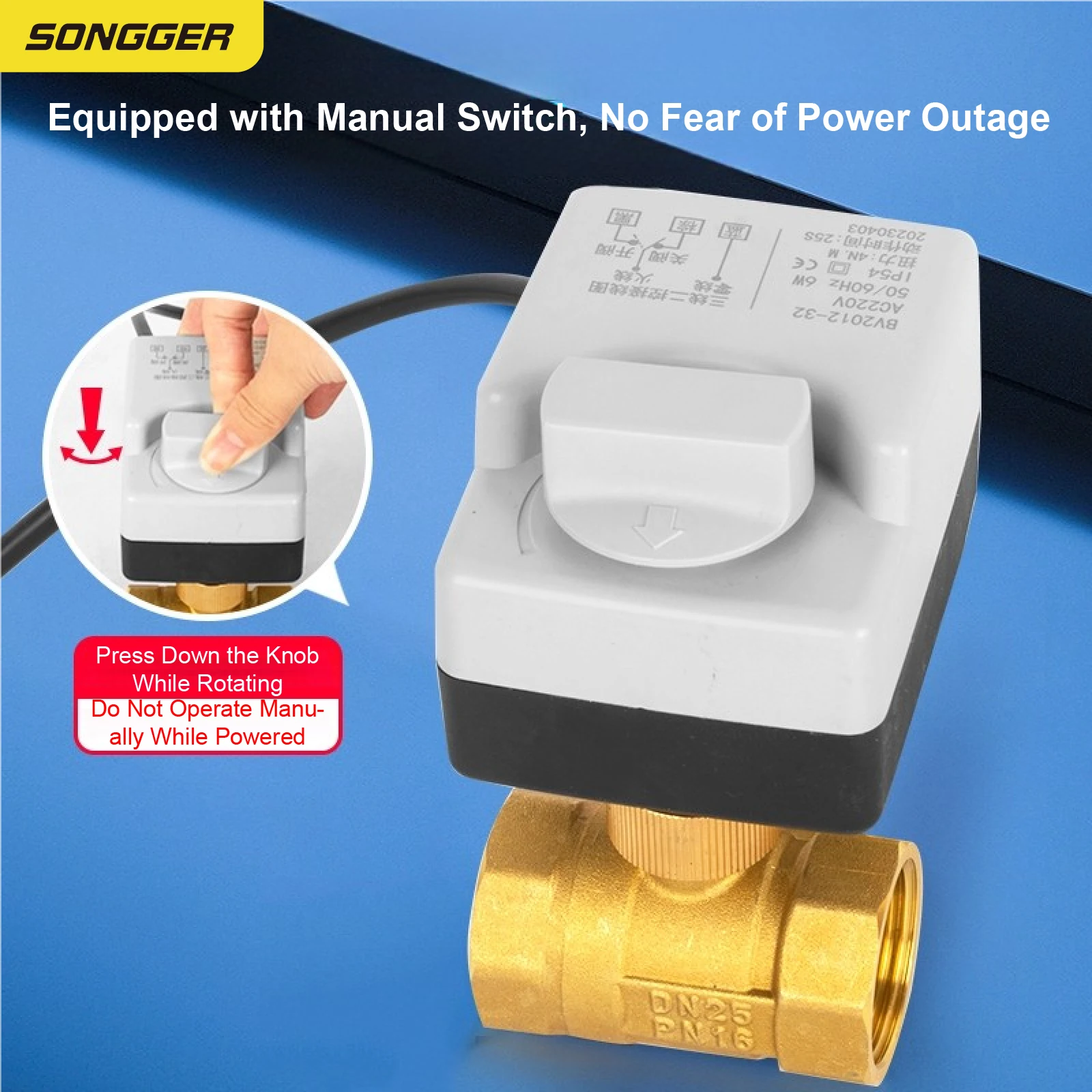 Dn15 Brass Ball Manual Override Motorized Ac220v Dc12v 24v Irrigation Auto On Off Water