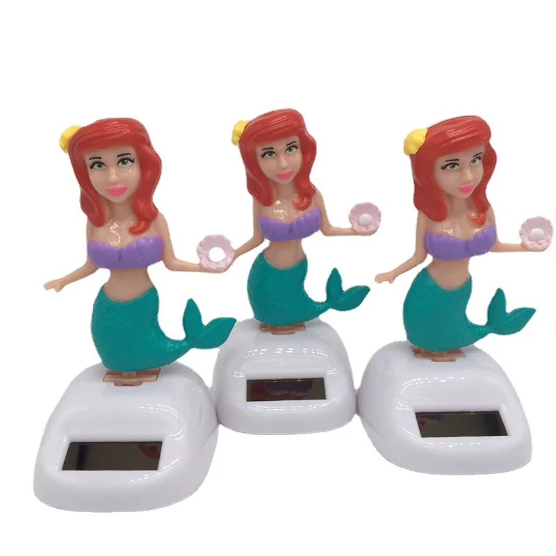 Sereia Princesa Solar Brinquedos, Decorações engraçadas Desktop, Boneca Swinging Criativa, Ornamento do carro, Novo