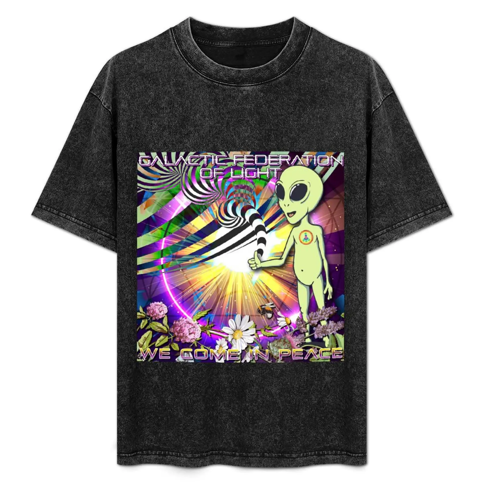 Galactic Federation of Light :: We Come In Peace 2 T-Shirt vintage graphic tee shirts graphic tees men workout shirt