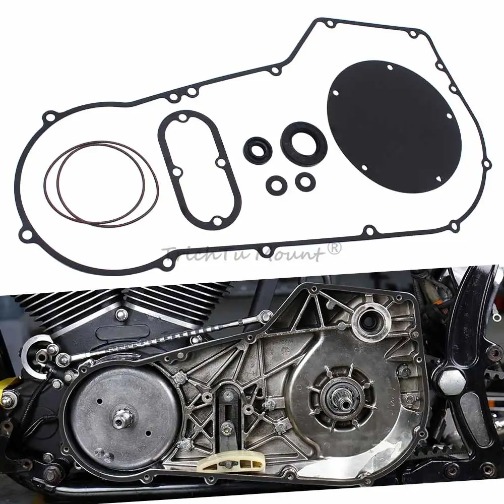 Motori del motociclo Kit guarnizioni coperchio frizione primaria per Harley Softail Fat Boy Springer Classic Dyna Low Rider 1994-2006