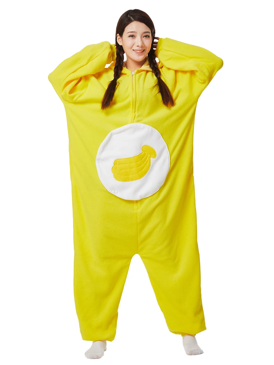 Adult Onesie Banana For Women Men Animal Kigurumi Cute Pyjamas Cartoon Pajama Homewear Halloween Cosplay Party Costume