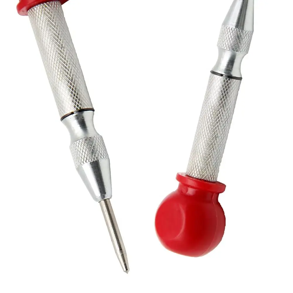Silver Automatic Spring Loaded Center Punch Drill Bit Emergency Window Breaker Glass Eyelet Tool for Escape