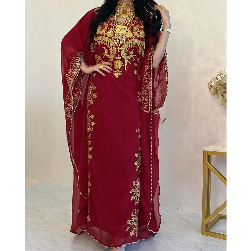 

Moroccan Dubai Kaftan Farasha Abaya Wedding Fancy Long Gown Dresses