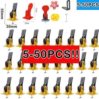 5-50 adet zemini tesviye sistemi klipler inşaat aracı Set duvar porselen seramik rampaları paspayı kiremit Leveler ayarlayıcı