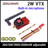 Over 20Km Range 5.8Ghz 2W FPV Wireless Transmitter Video AV Audio Sender Built-in Microphone Heat Sink use for long distance