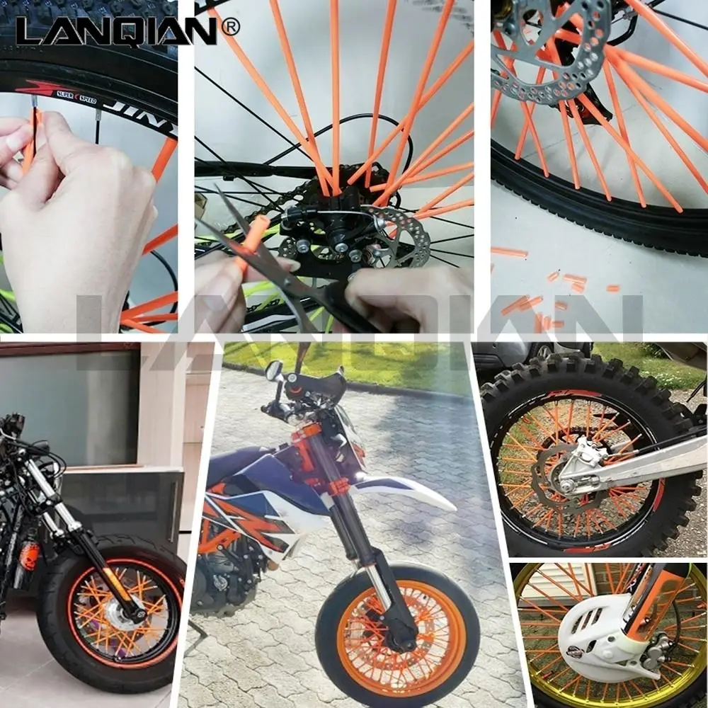 Motorcycle Wheel Rim Spoke Skins Covers Wrap Tubes Decor For YAMAHA WR250F/250F/450F/250R/X SEROW225/250 TTR250/600 XT250X TTR