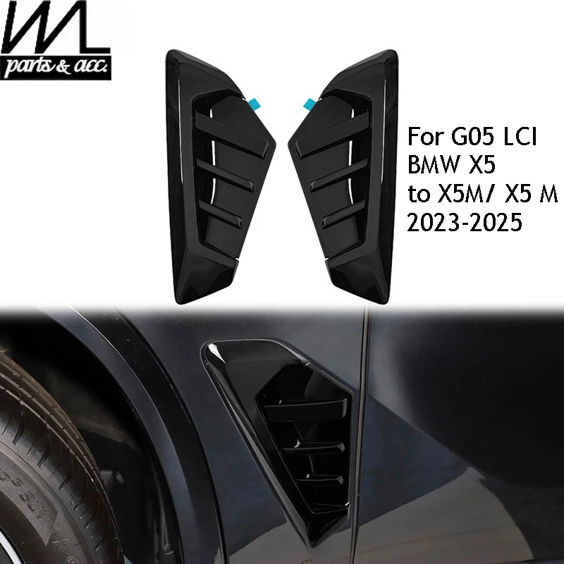 For G05 LCI BMW X5 to X5M / X5 M Competition Style 2023-2025 Fender Side Badge Emblem Cover Side Grilles Covers Car Styling