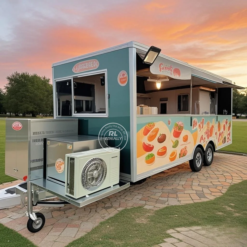 

Грузовик для еды из нержавеющей стали, мобильная тележка для пиццы, уличные грузовики для кофе, прицеп, мобильная кухня, полностью кухонный прицеп для еды