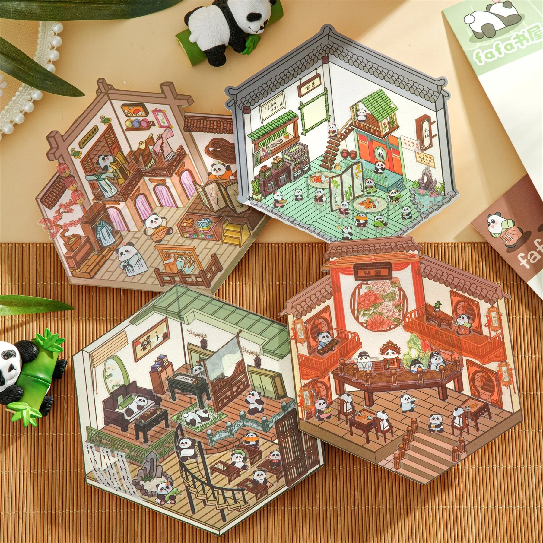 

Kawaii 3D Cartoon Animal House Miniature Scene Stickers DIY Hand Stacked Scrapbook Pocket House Creative Stickers