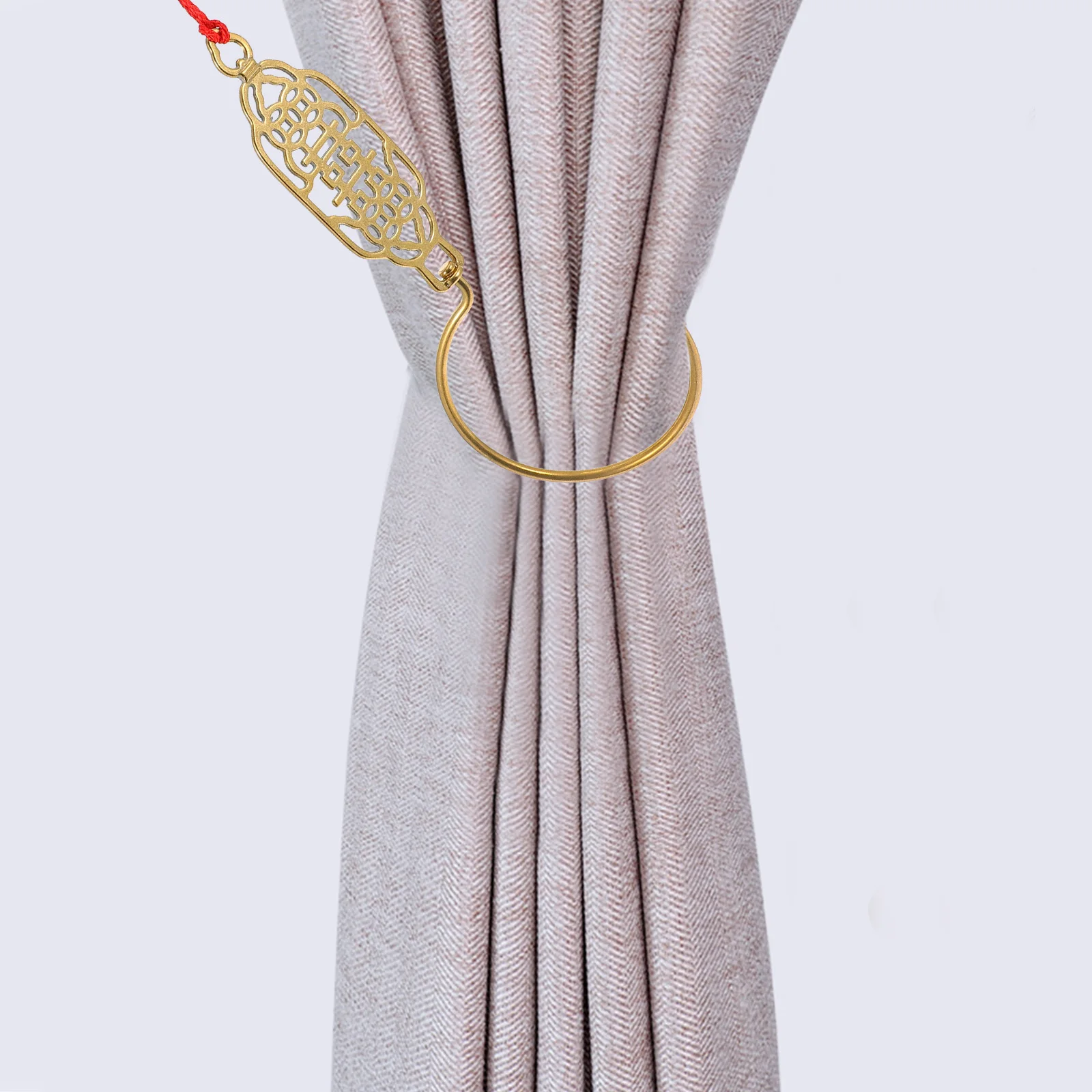 

Full Copper Hook Elegant Chinese Style Curtain Hanger Retro Bed Drapes Holder for Wedding and Home Decoration