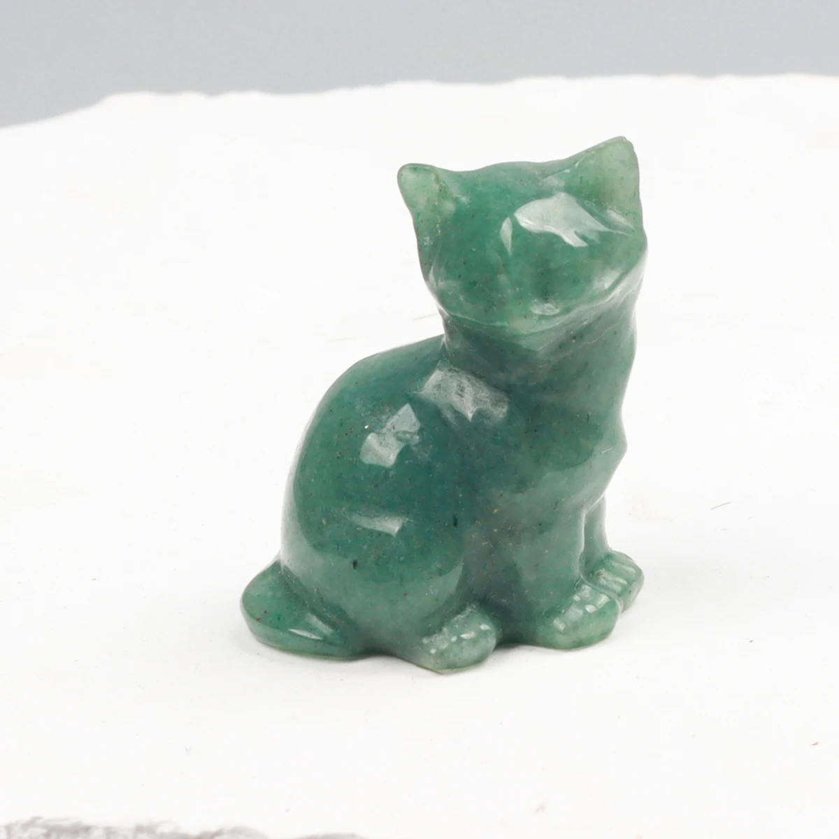 Jade Crystal Energy Stone Carving Cat, Pocket Gift, Crystal Gift, Animal Statue, Crystal Statue, Home Small Ornament