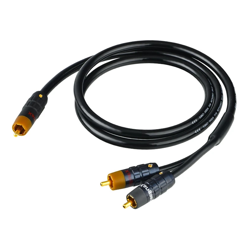 

Hi-end 4N Pure Silver Subwoofer Cable RCA To 2RCA HiFi Audio Line for Speaker Amplifier DVD CD