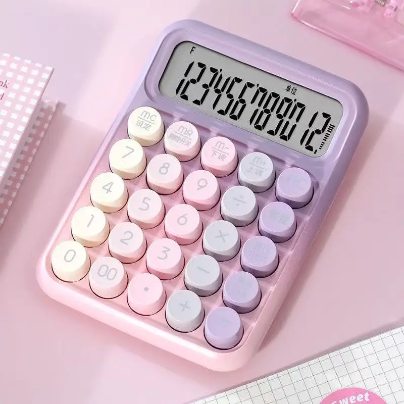 آلة حاسبة محمولة شفافة ذات شاشة كبيرة مصممة خصيصًا للطلاب تتميز بأزرار كبيرة وعرضًا عاليًا #3