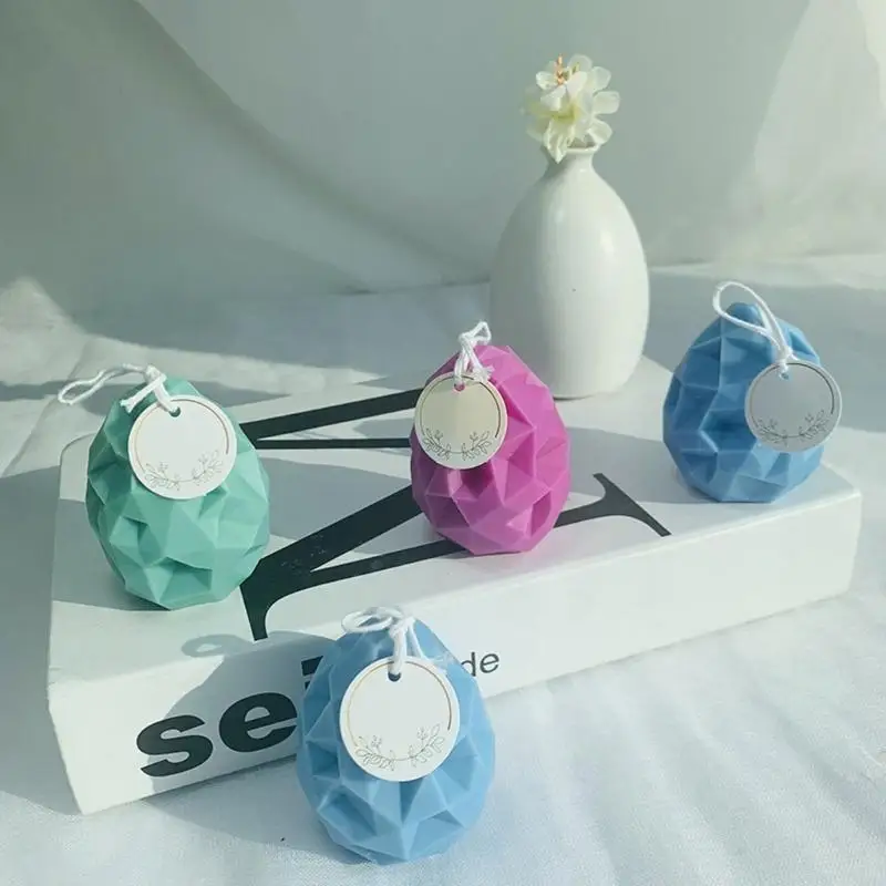 

97BA Geometric Egg Silicone Mold DIY Handmade Soap Mould