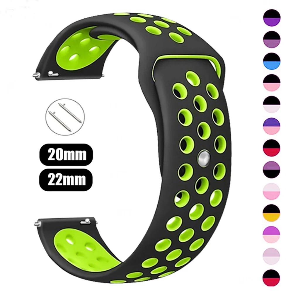 20mm/22mm Watch band For Amazfit GTS 4/GTR 4/3/2 Mini/Pro/stratos/Balance Sport Silicone Bracelet Amazfit bip 5-bip 3 pro strap