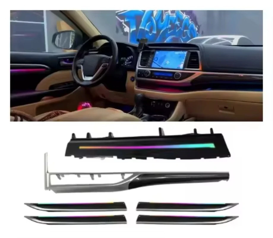 For 2015-2021 for Toyota Highlander Compatible RGB Ambient Lighting Kit Acrylic Smart Bluetooth Connected Indoor Lighting