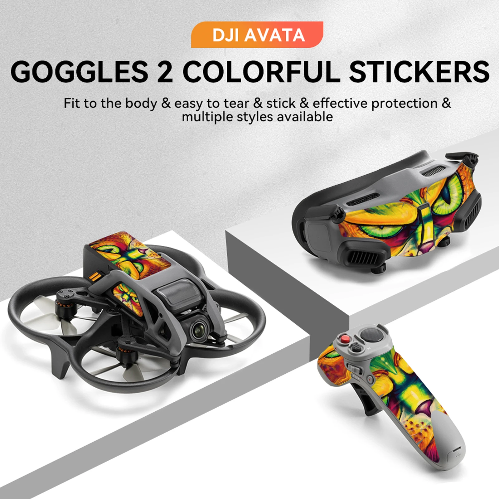 

Sticker Decal Skin Protective Cover For DJI Avata PVC Colorful Stickers for Goggles 2 Glasses Sticke Accessories