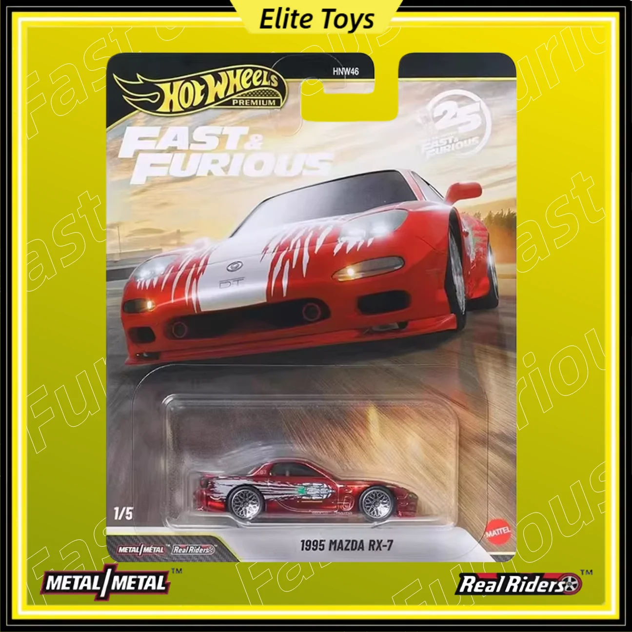 

Hot Wheels Premium 2026 New Fast & Furious 25 Years 1995 Mazda RX-7 Mattel 1:64 Diecast Car Models Collectible Vehicle Toy Gift