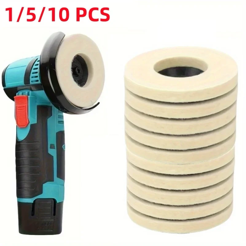 1/5/10pcs 75mm Wool Polishing Wheel Polishing Pads Angle Grinder Wheel Felt Polishing Disc for Metal Marble Glass Ceramic