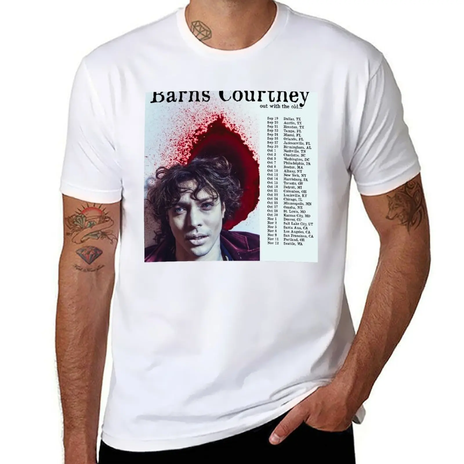 

date of Barns Courtney out with the old T-Shirt t shirt man casual man t shirt cotton high quality T-Shirt