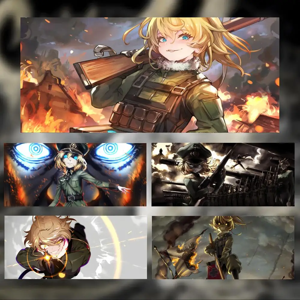 

Коврик для мыши Anime Military Y-Youjo Senki, большой игровой коврик для мыши с прошитыми краями, утолщенный настольный коврик для ПК