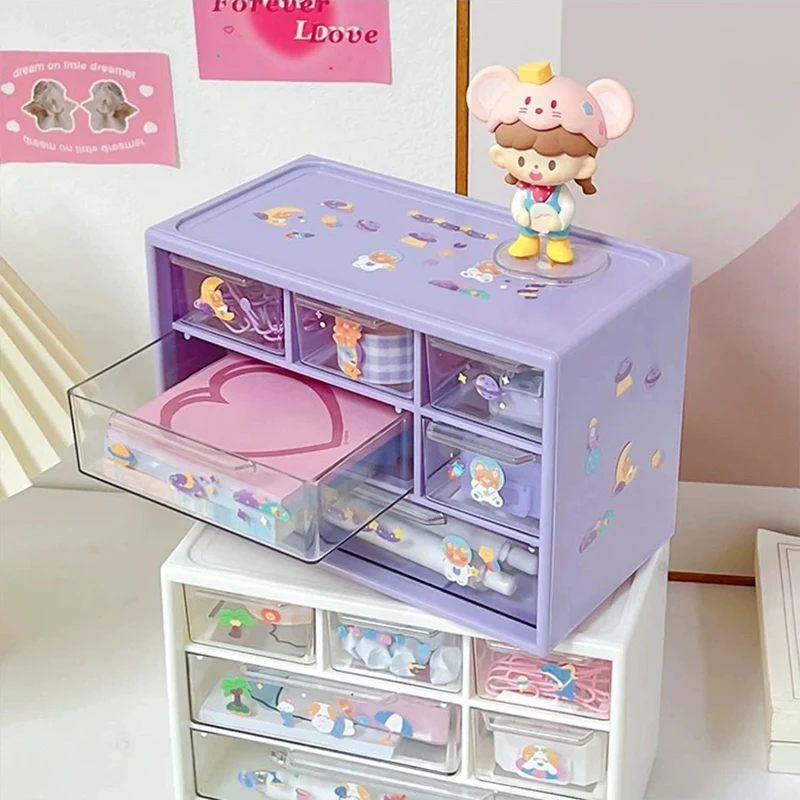 

Kawaii My Melodys Storage Box Cartoon Cute Flip Style Girls Jewelry Lipstick Small Item Multi-purpose Dustproof Storage Boxs