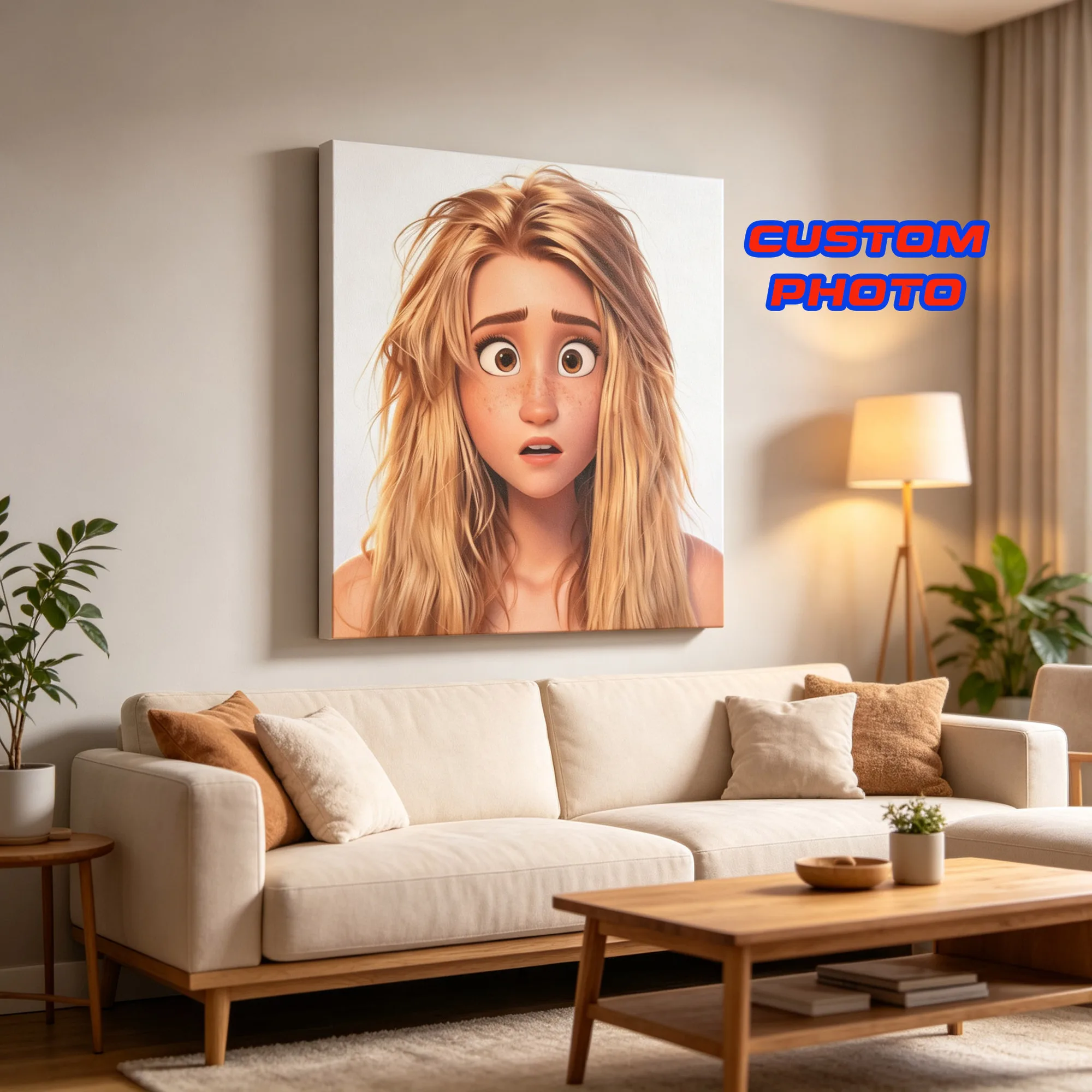 Unframed Canvas Wall Painting Fuuny Cartoon Wall Decor Apartment  Home Decoration Gift Customerized Painting 40x50cm,