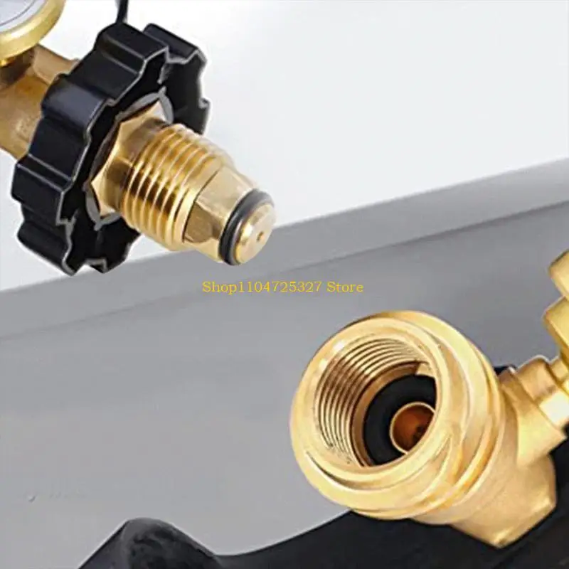 D8KF Propane Tanks Adapter Converts POL Tanks Service Valves to QCC1/Type 1 with Gauge Level Propane Tanks Gauge