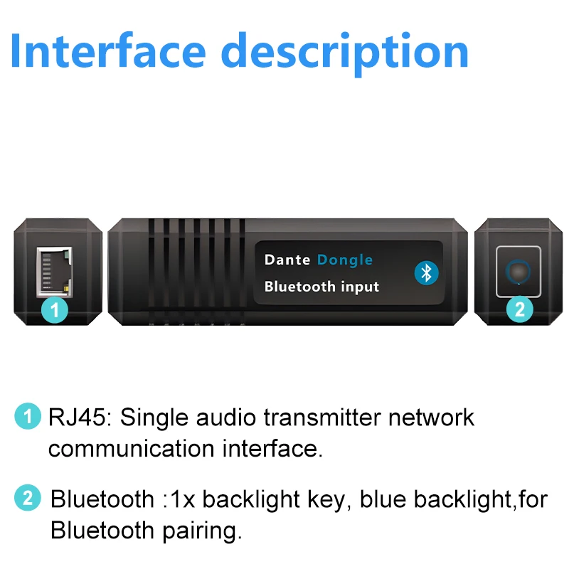 Dante Bluetooth Dongle LNK-DAN-D2 for Dante network supports 2 x 1 channels of wireless audio