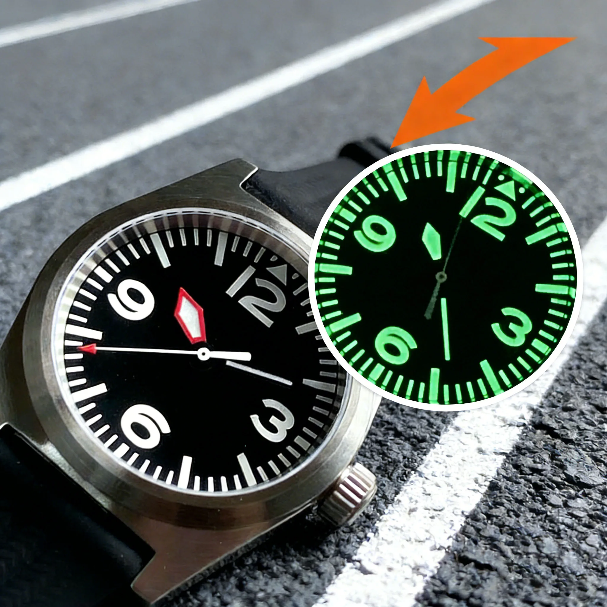 

Супер люмен Tandorio 38 мм двойной бант сапфировое стекло черный циферблат Nologo NH35A PT5000 механизм пилот авиационные автоматические мужские часы