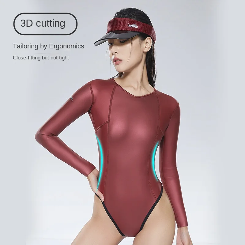 2MM uzun kollu Wetsuit kadınlar sörf kızlar için dalgıç kıyafeti kireçtaşı CR neopren Backless Bikini Wetsuits ücretsiz dalış mayo