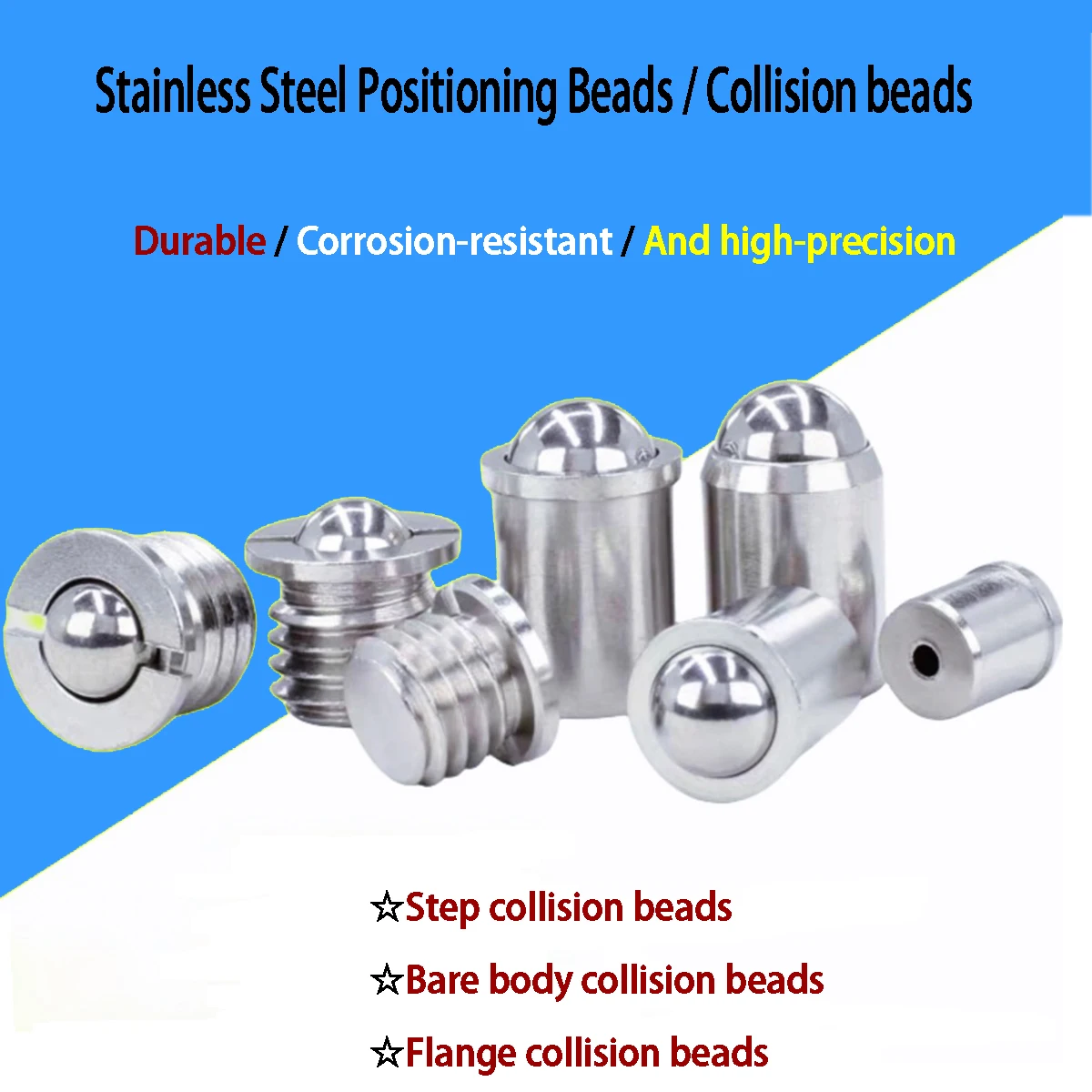 

Stainless Steel Flange-Type Ball Plunger Spring Loaded Positioning Ball Wave Ball Screw Step Threaded Detent Ball