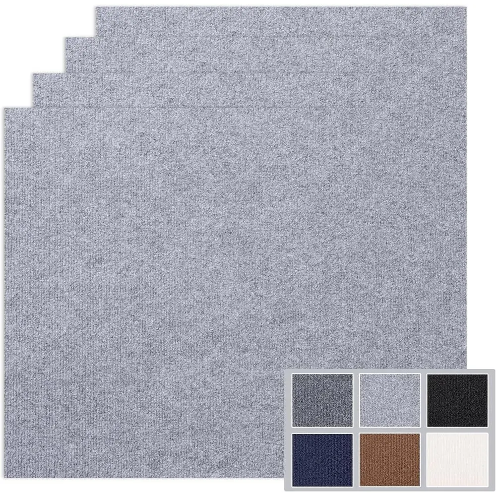 Peel and Stick Carpet Tiles, 12x12 Inch 30 Pack, 30 Sq.ft, 4.5mm Heavy Duty Carpet Squares, Non-Slip Self Adhesive Floor Tiles f