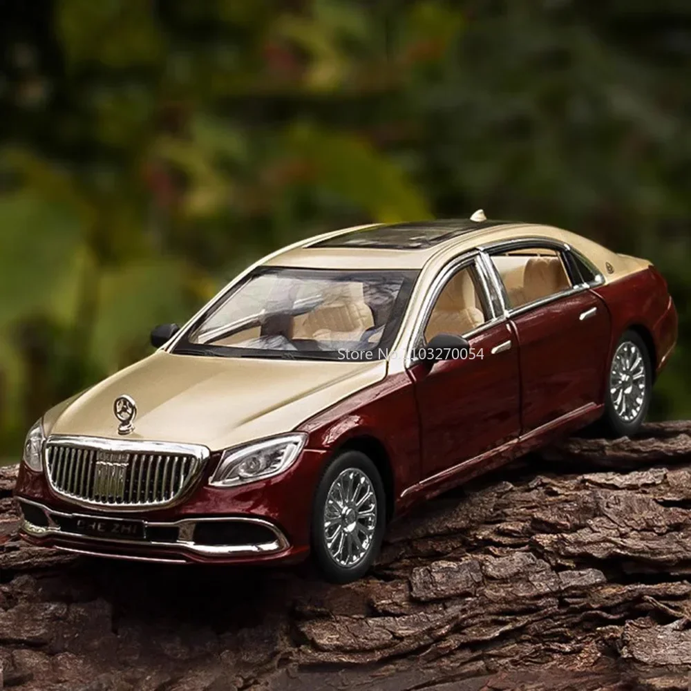 1/24 Maybach GLS600 Alloy Car Model High Simulation Diecasts Metal Toy Vehicles Sound And Light Models Cars For Boys Toys Gifts