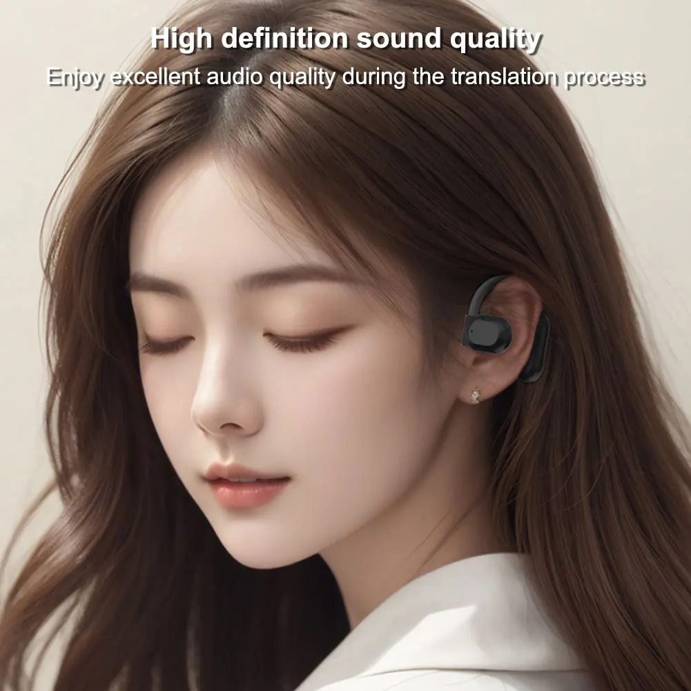 Intelligence Translation Earbuds Bluetooth Headphones 144 Languages AI Translation Earbuds HIFI Radio Ear Hook for Travel