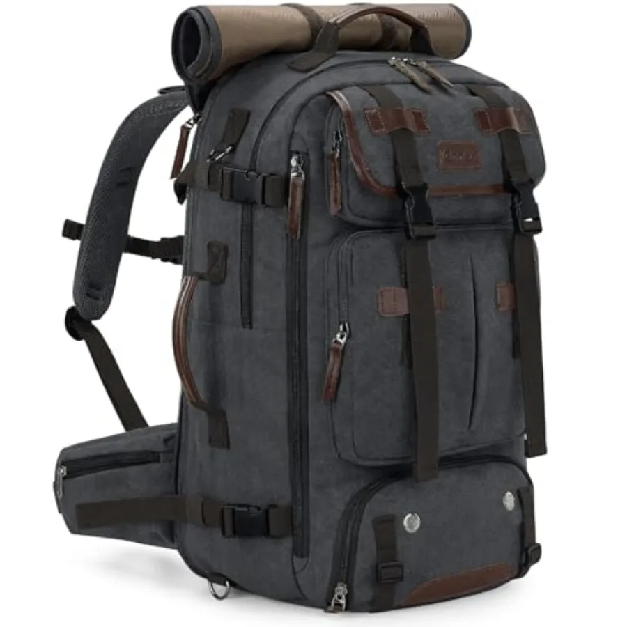 

Canvas Backpack, Vintage 3-in-1 Convertible Laptop Bag for Travel, Work and College, Large Carry-On Rucksack for Men and Women