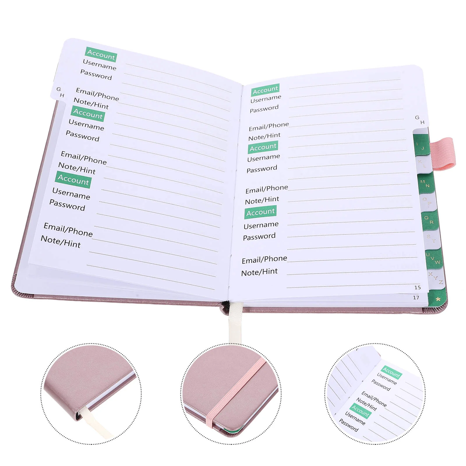 Password Book Address Phone Imitation Index Page with Pen Insert Strap (sky Blue ) Portable Organizer Home