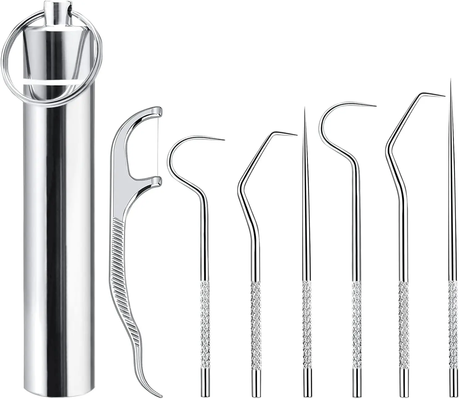 

Stainless Steel Toothpick Set Tooth Flossing Reusable Toothpicks Portable Toothpick Floss Teeth Cleaner Oral Cleaning