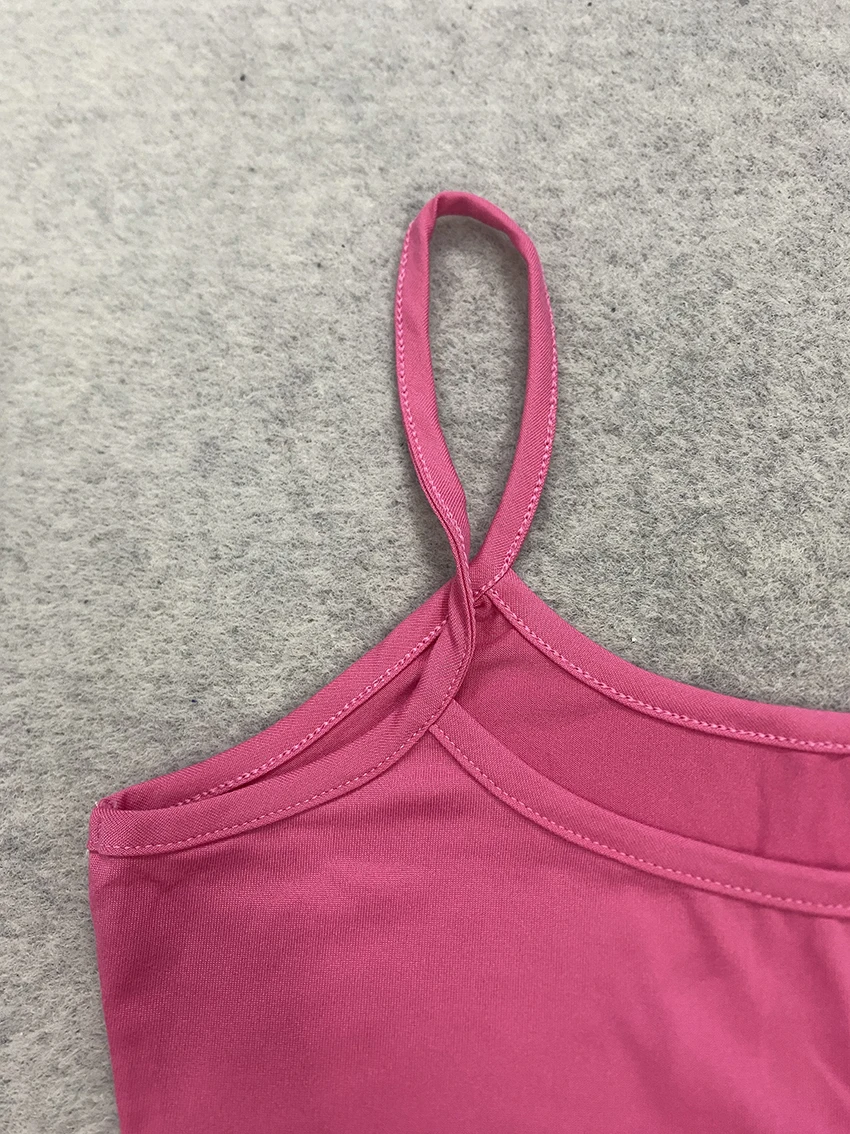 Y2K Mode Damen Einfarbige Camisole Tops mit Rückenflügel-Pailletten-Design, Schlanke Kurze Ärmellose Tanktops mit Spaghettiträgern für den Sommer und Clubwear – Detail 16